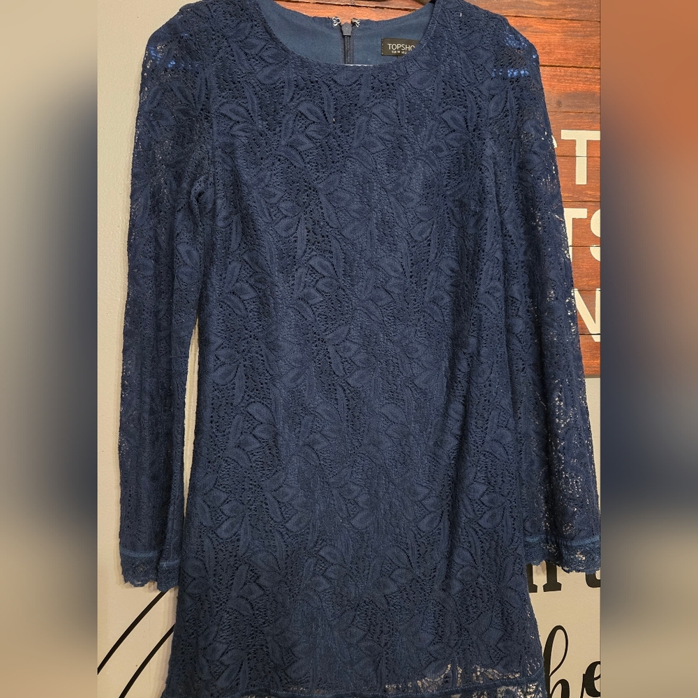 TOPSHOP BLUE DRESS SIZE 2 EUR 34
